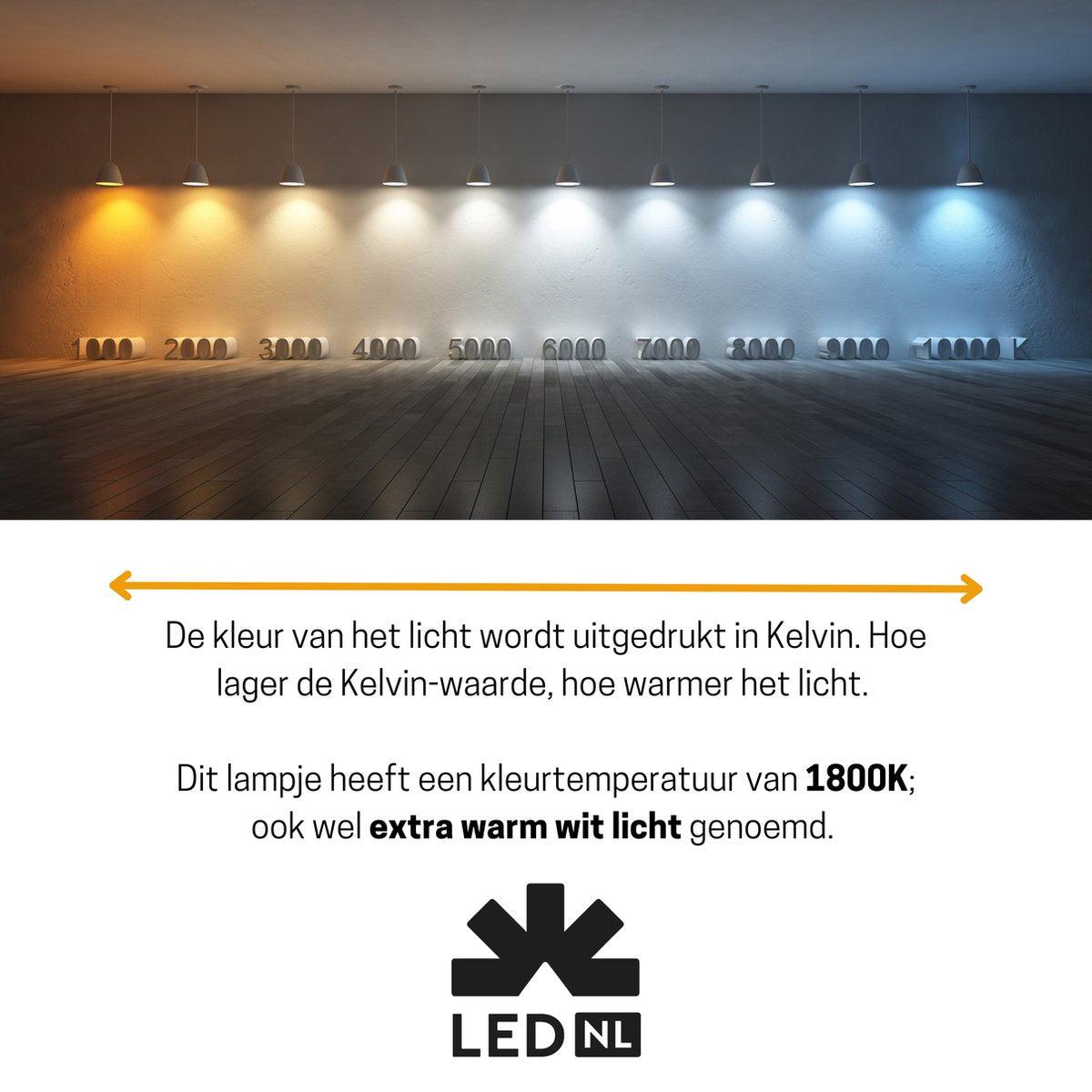 DecoDim LED Lamp Goud E27 - XXL Ø 12.5 cm - Dimbaar - Extra warm wit - 5W (25W) Decoratieve Lichtbronnen LED.nl