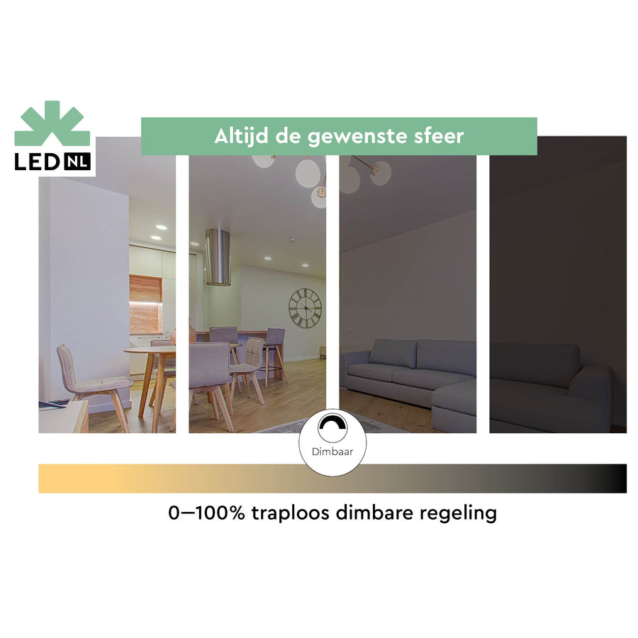 Dimbare LED Lamp E27 - Dimbaar naar extra warm wit - 1 lamp Dimbare lampen LED.nl