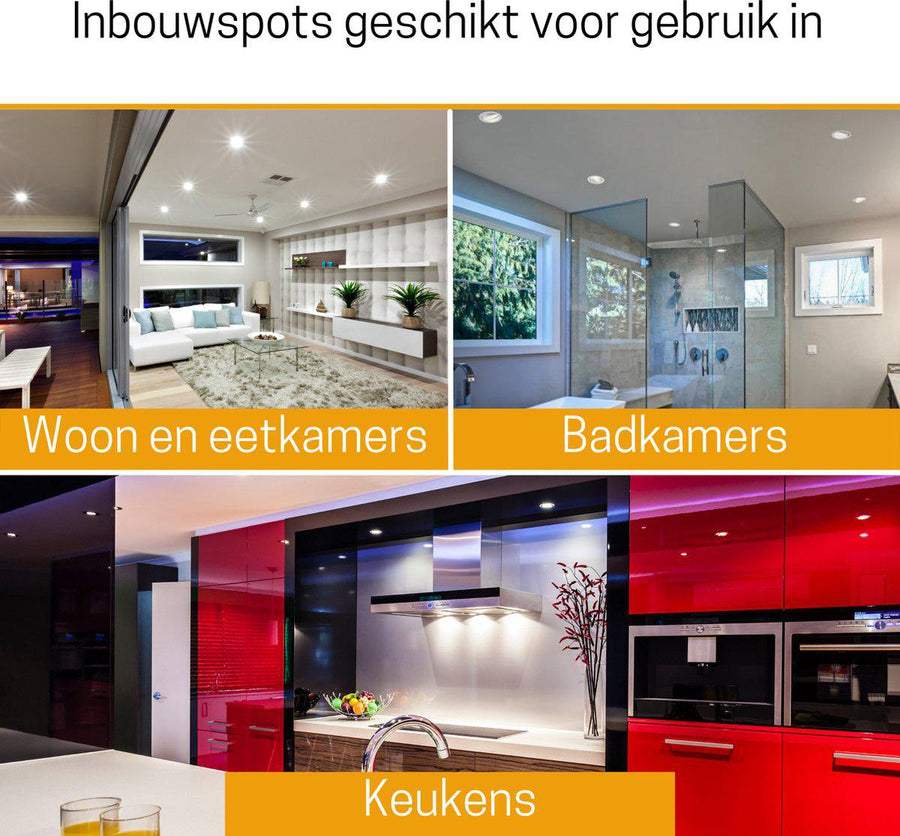 3 PACK - LED's Light Pro LED Inbouwspot Nikkel - DimToWarm - Ø 68mm - Kantelbaar - Warm wit licht - CRI95 Inbouwspots LED.nl