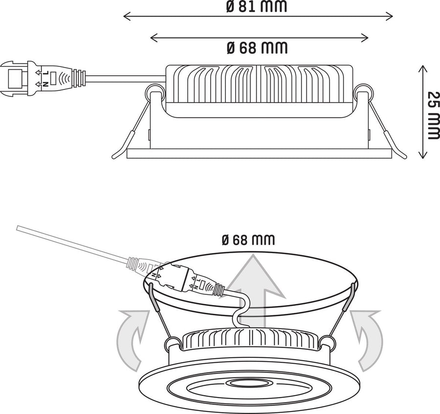 6 PACK - LED's Light Pro LED Inbouwspot Zwart - DimToWarm - Ø 68mm - Kantelbaar - Warm wit licht - CRI95- Dimbaar Inbouwspots LED.nl