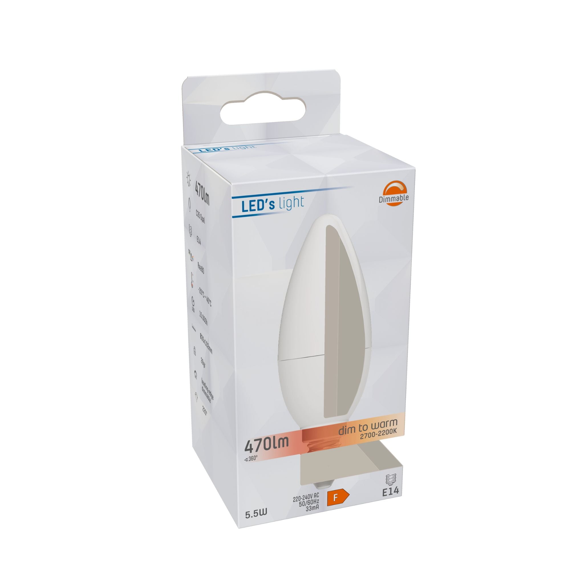 Dimbare E14 LED kaarsLamp - Dimbaar naar extra warm wit - 1 lamp Dimbare lampen LED.nl