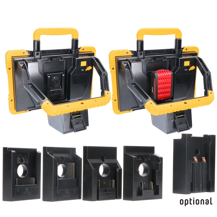 LED's Work Cordless LED Construction Lamp 5200 - Works on batteries from Makita, Bosch, Dewalt, Milwaukee, Metabo - IP54 - LED.nl