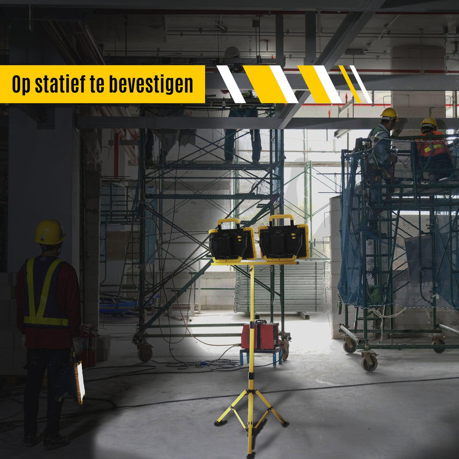 LED's Work Cordless LED Construction Lamp 5200 - Works on batteries from Makita, Bosch, Dewalt, Milwaukee, Metabo - IP54 - LED.nl