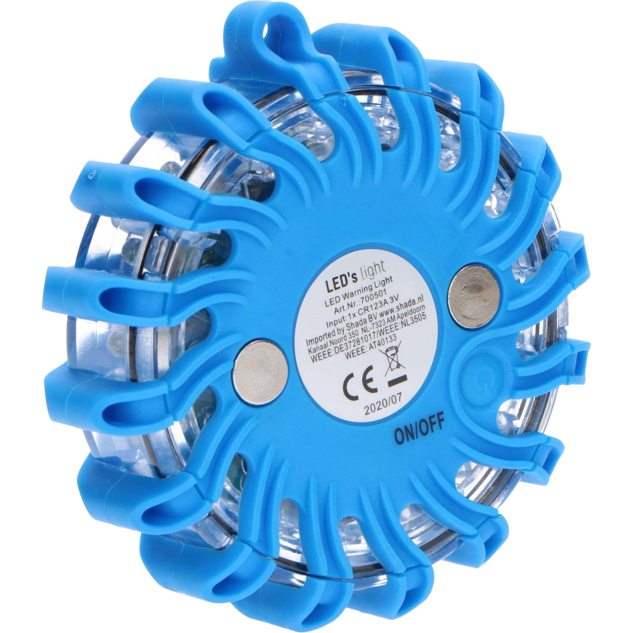 Draadloze LED Zwaailamp Blauw op batterijen - 9 standen - Magnetisch & Waterdicht Noodverlichting LED.nl