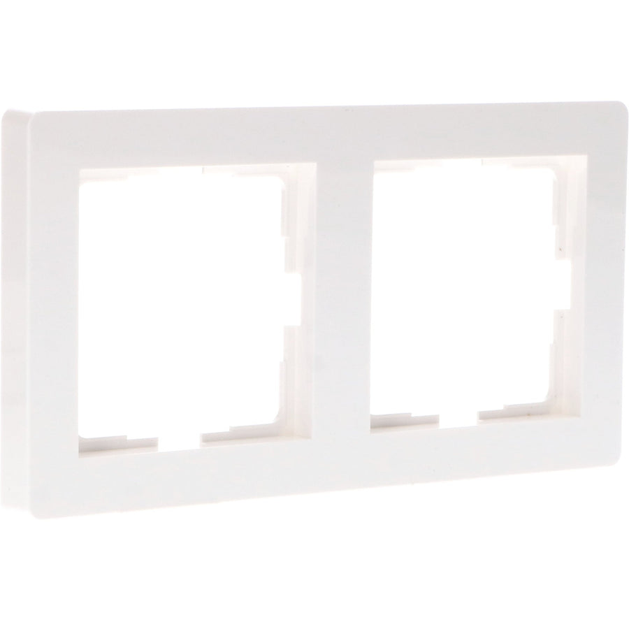 Dubbelframe voor wandcontactdoos - Universeel - 55 x 55 mm - Wit Stekkers LED.nl