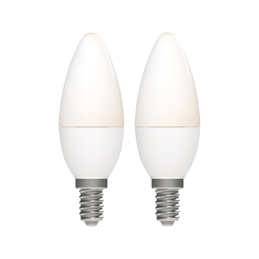 Duopack LongLife LED Kaarslampen E14 - Warm wit licht - 5W vervangt 40W Lichtbronnen LED.nl