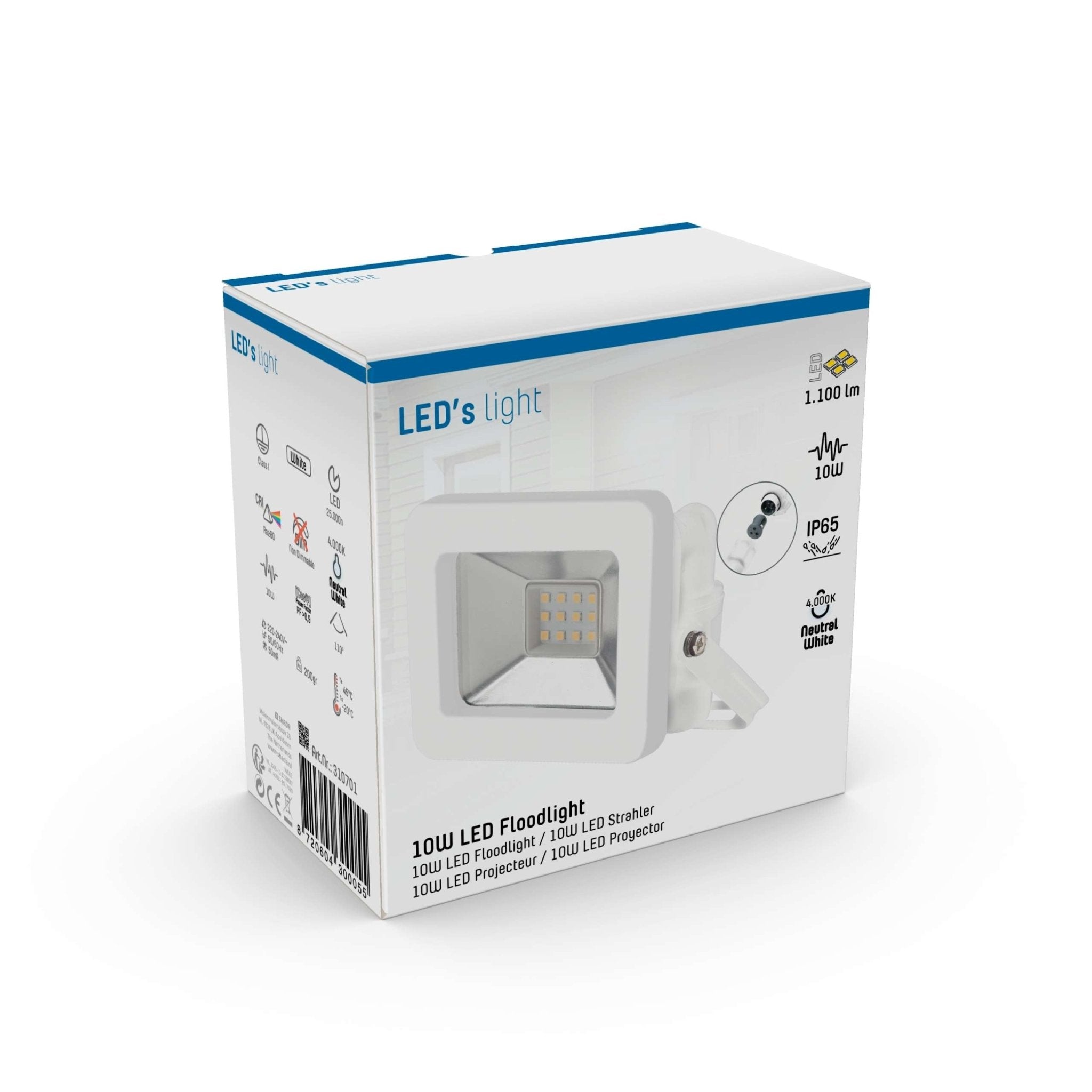 LED's Light Breedstraler 1100 - Waterdicht IP65 - 10W - Wit Schijnwerpers LED.nl