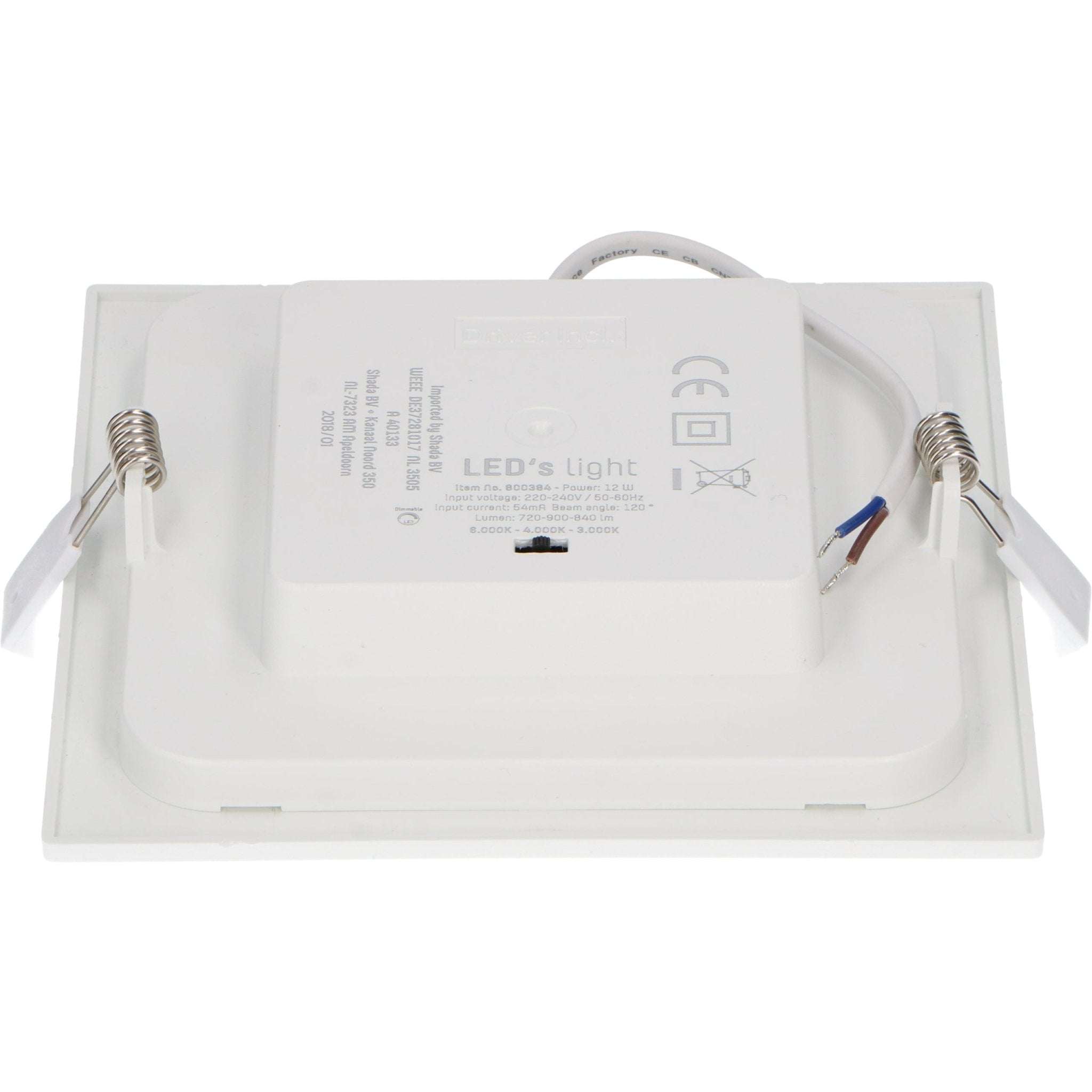 LED's Light LED Inbouwspot vierkant 15 cm - Dimbaar - Inbouw en opbouw - 1200 lm Plafondlampen LED.nl