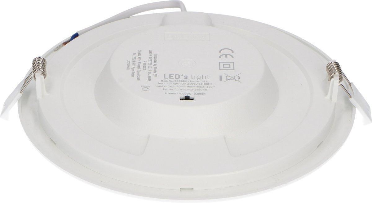 Inbouw/Opbouw LED Plafondlamp CCT Ø 20 cm rond - Dimbaar - warm en koud wit Plafondlampen LED.nl