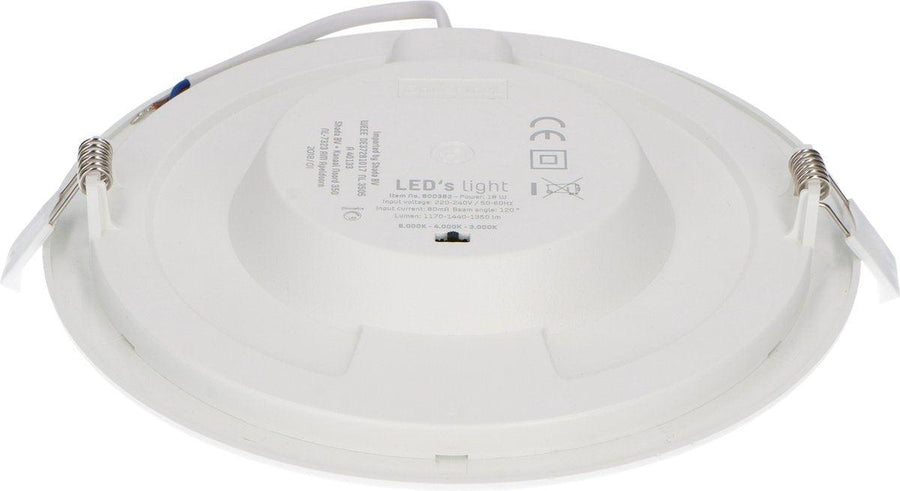 LED's Light Inbouw/Opbouw LED Plafondlamp 15W 1500lm CCT 3000K/4000K/6000K – Zaagmaat Ø 200mm – Wit – Dimbaar Plafondlampen LED.nl