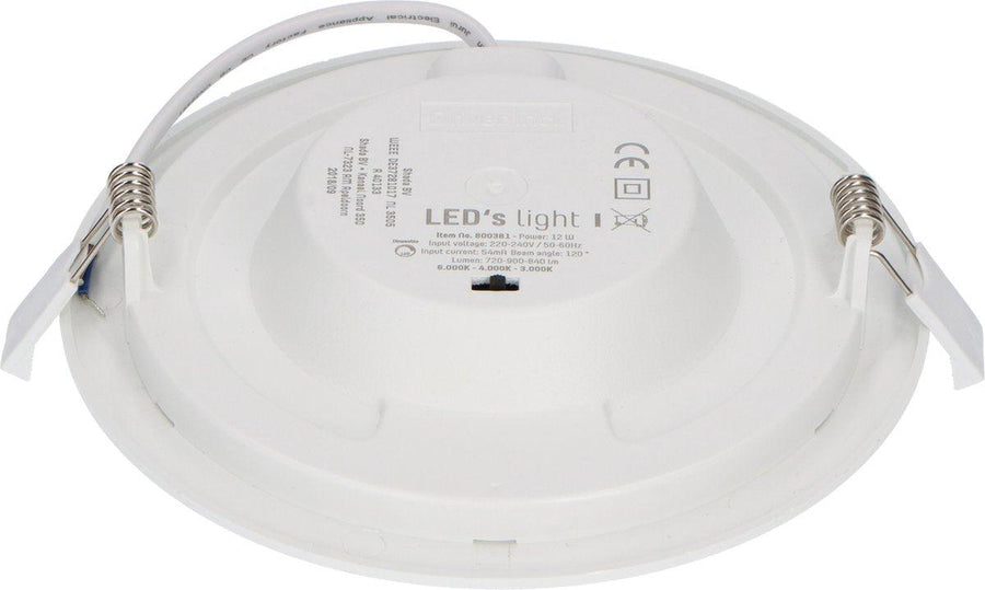 LED's Light Inbouw/Opbouw LED Plafondspot CCT Ø 15 cm - Dimbaar - warm en koud wit - Zaagmaat Ø 150mm – Wit Spotjes LED.nl