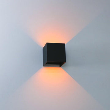 LED's Light Kubus LED Wall Lamp Outdoor - 2 lights - Dimmable and adjustable light color - IP65 Waterproof - Black - LED.nl