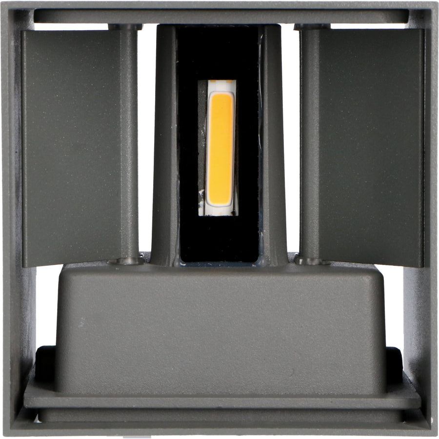 3 pack - LED's Light Kubus LED Wandlamp voor buiten - 2 lichts - IP65 Waterdicht - Warm wit licht - Antraciet Wandlampen LED.nl