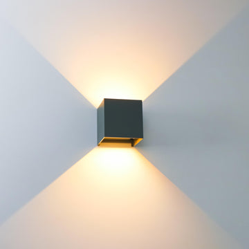 LED's Light Kubus LED Wall Lamp for outdoor - 2 lights - IP65 Waterproof - Warm white light - Anthracite - LED.nl