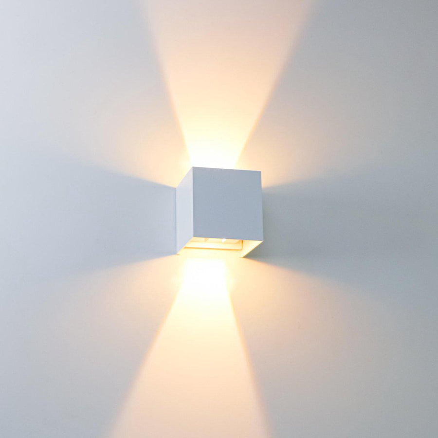 3 pack - LED's Light Kubus LED Wandlamp buiten - 2 lichts - IP65 Waterdicht - Warm wit licht - Wit Wandlampen LED.nl