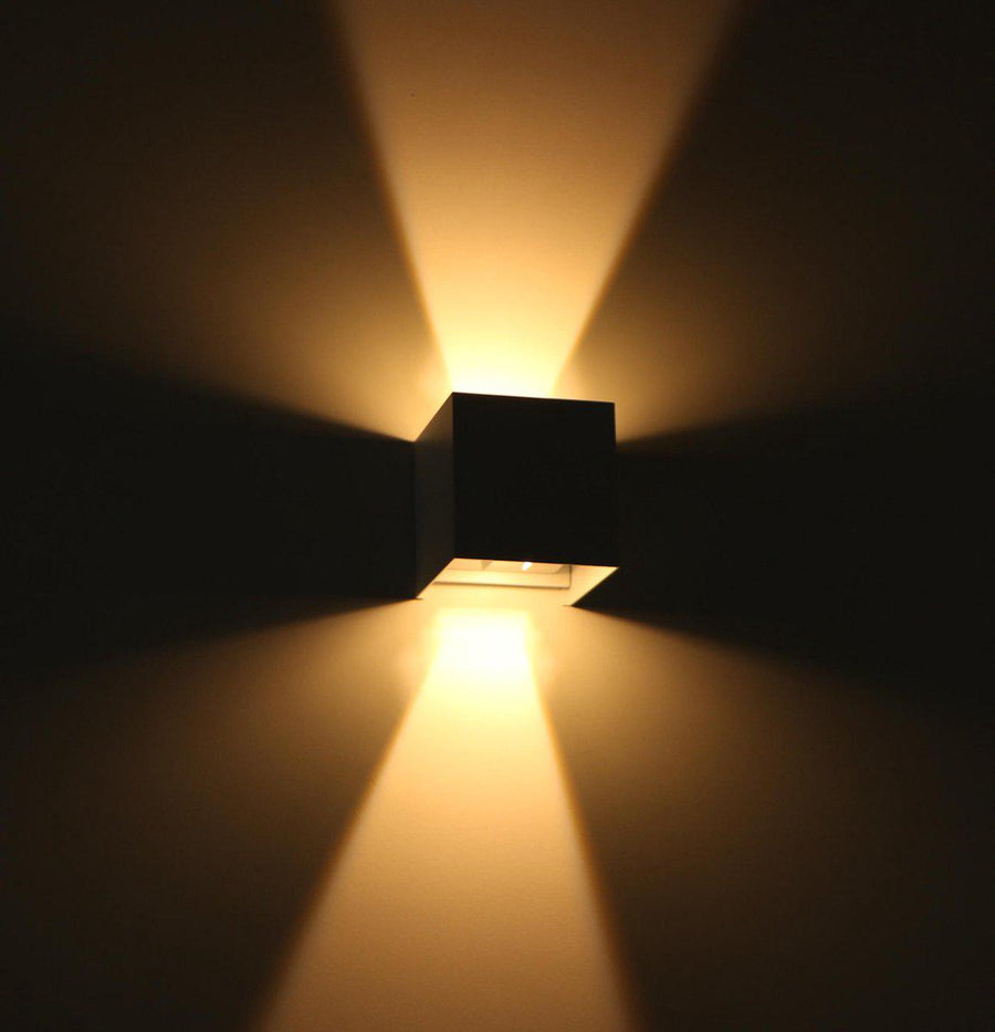 3 pack - LED's Light Kubus LED Wandlamp buiten - 2 lichts - IP65 Waterdicht - Warm wit licht - Wit Wandlampen LED.nl