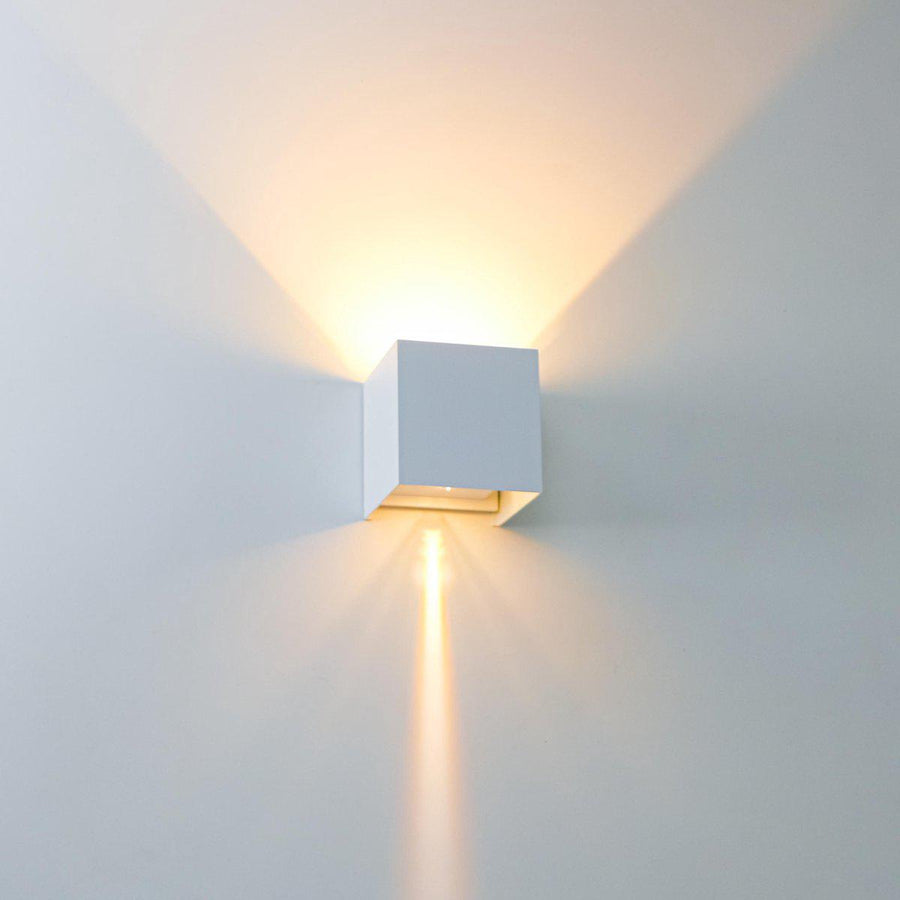 3 pack - LED's Light Kubus LED Wandlamp buiten - 2 lichts - IP65 Waterdicht - Warm wit licht - Wit Wandlampen LED.nl