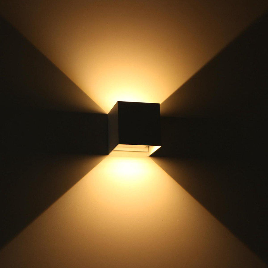 3 pack - LED's Light Kubus LED Wandlamp buiten - 2 lichts - IP65 Waterdicht - Warm wit licht - Wit Wandlampen LED.nl