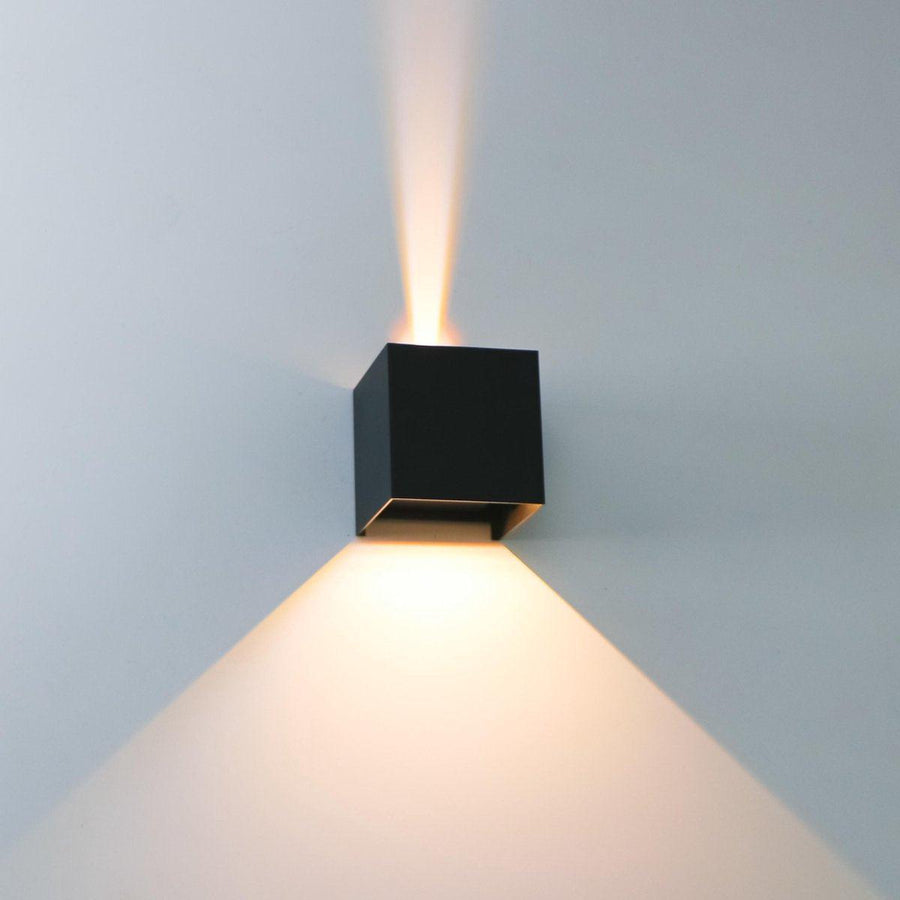 3 pack - LED's Light Kubus LED Wandlamp voor buiten - 2 lichts - IP65 Waterdicht - Warm wit licht - Zwart Wandlampen LED.nl