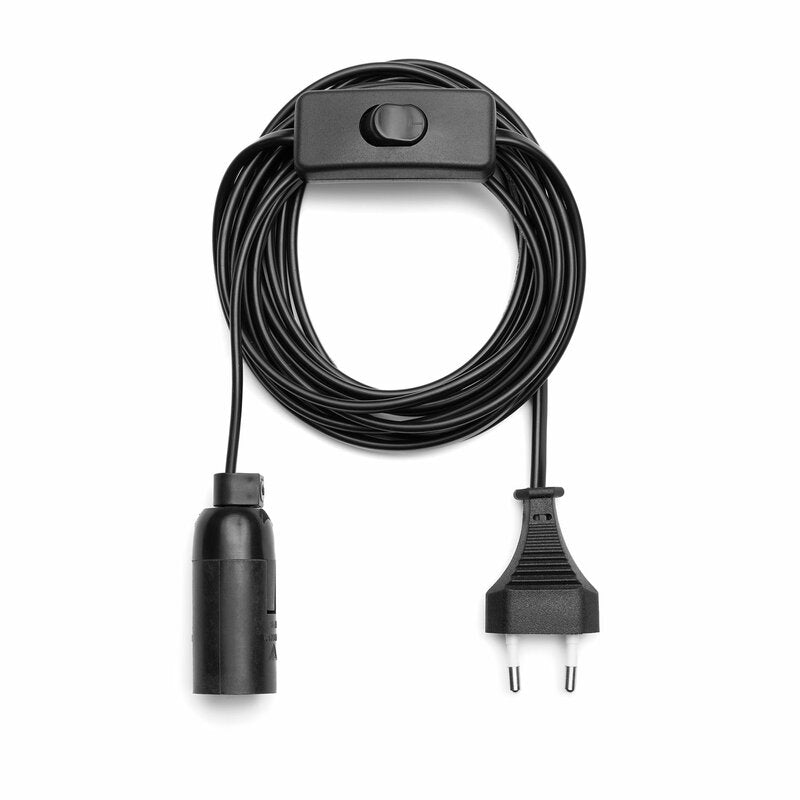 Lamp fitting E14 with switch - 3.5 meter cord with plug - Black hanging lamp - LED.nl