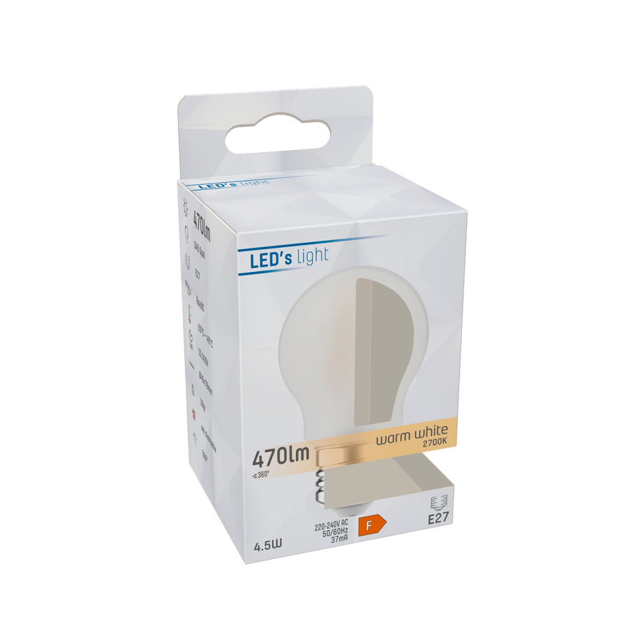 LED Lamp E27 - Melkglas - Warm wit licht - 470 lm LED Filament Lampen LED.nl