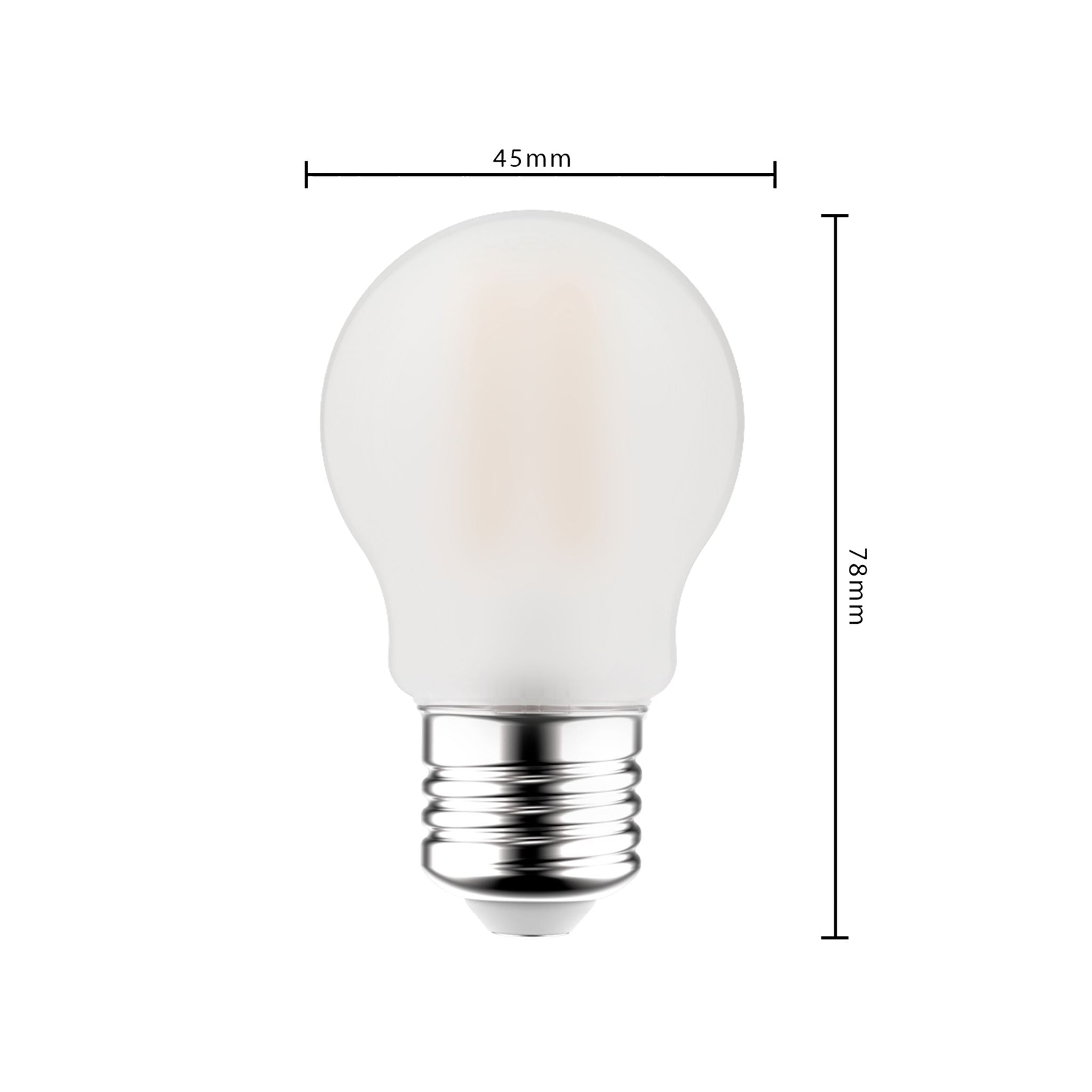LED Filament Lamp E27 - Melkglas - Kogel Ø 4.5 cm - Warm wit - 4.5W (40W) - LED.nl