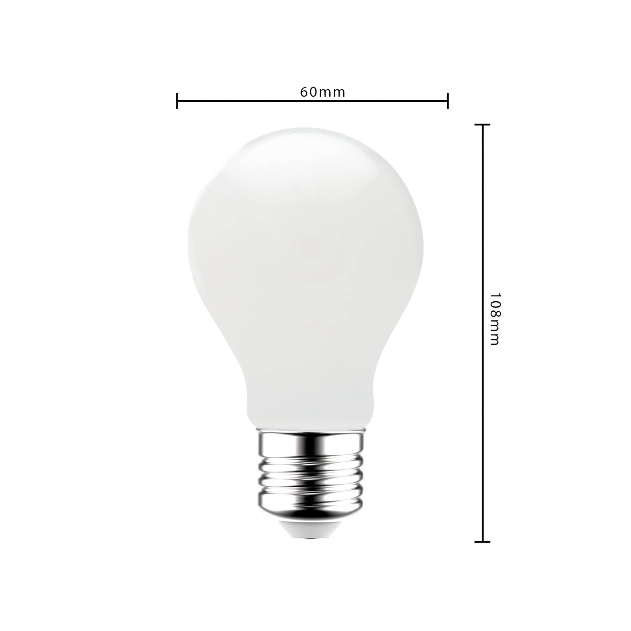 LED Lamp E27 - Mat wit glas - 4W/40W - 470 lm - Warm wit licht LED Filament Lampen LED.nl