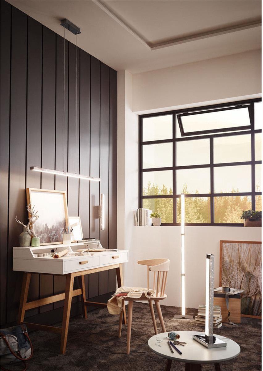 LED Hanglamp Linear met touch dimmer 150 cm - Dimbaar in 3 stappen - Chroom - LED.nl