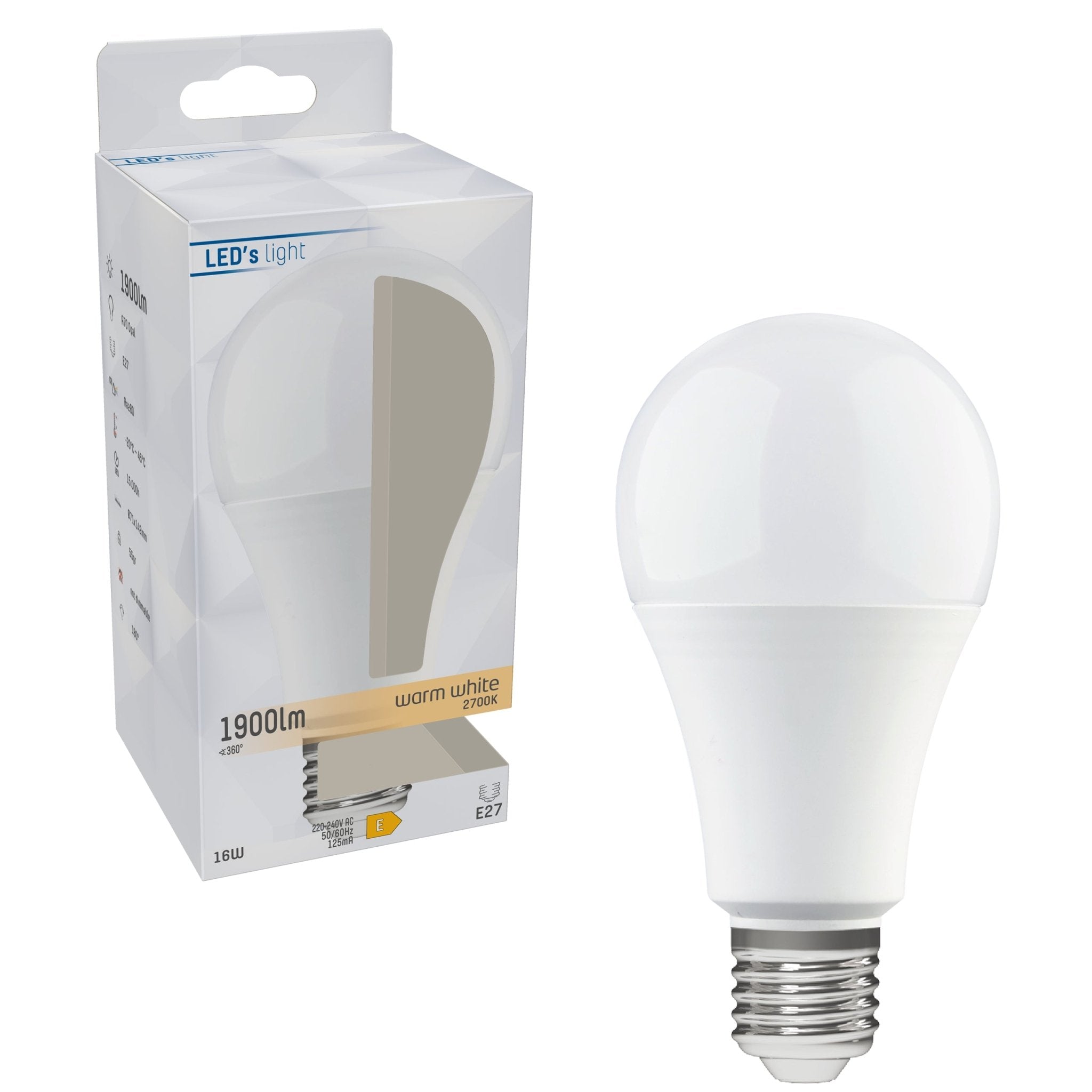 LED Lampen E27 - 1900 lm - Warm wit licht - 3 lampen Lichtbronnen LED.nl