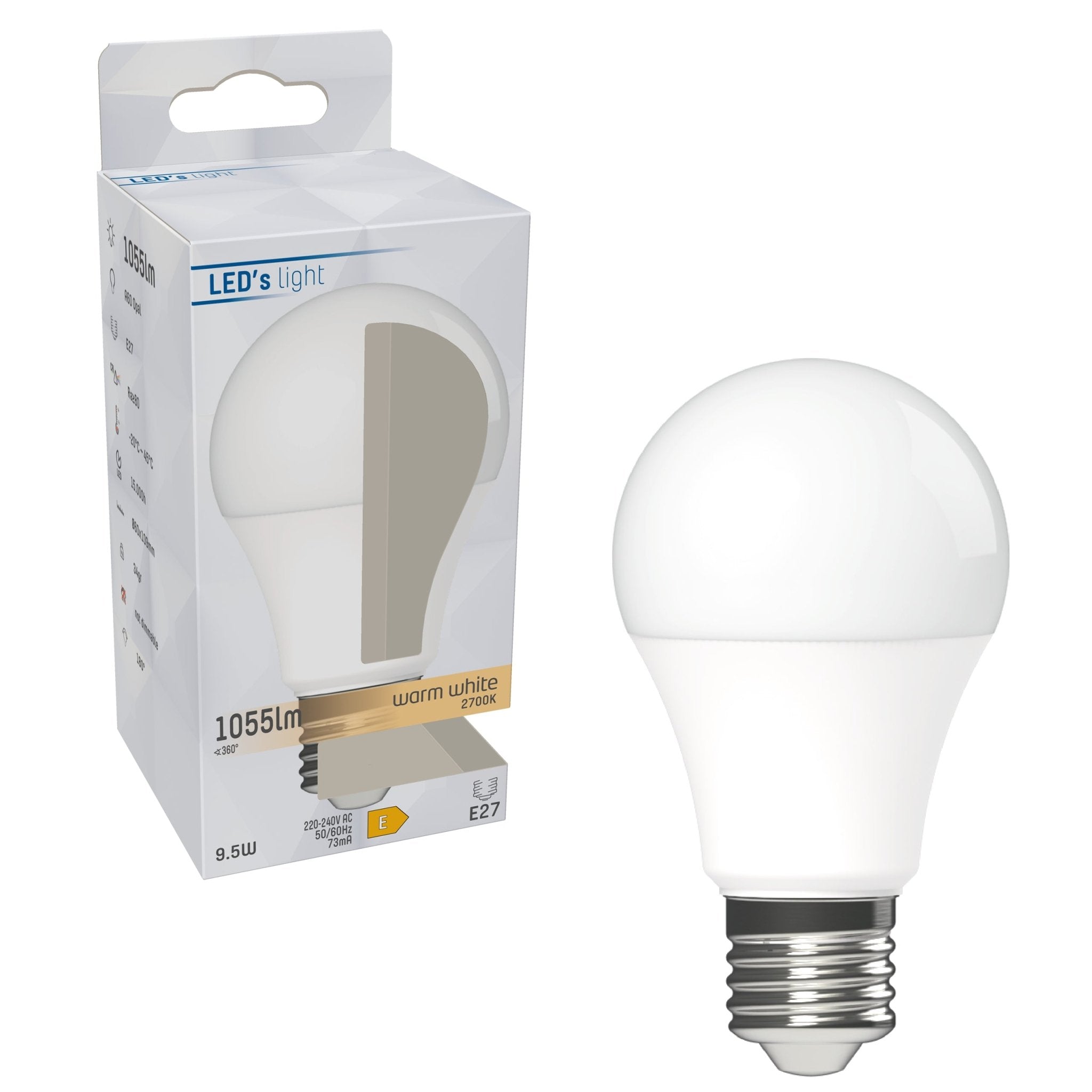 LED Lamp E27 - 1055 lm - Warm wit licht - 1 lamp Lichtbronnen LED.nl