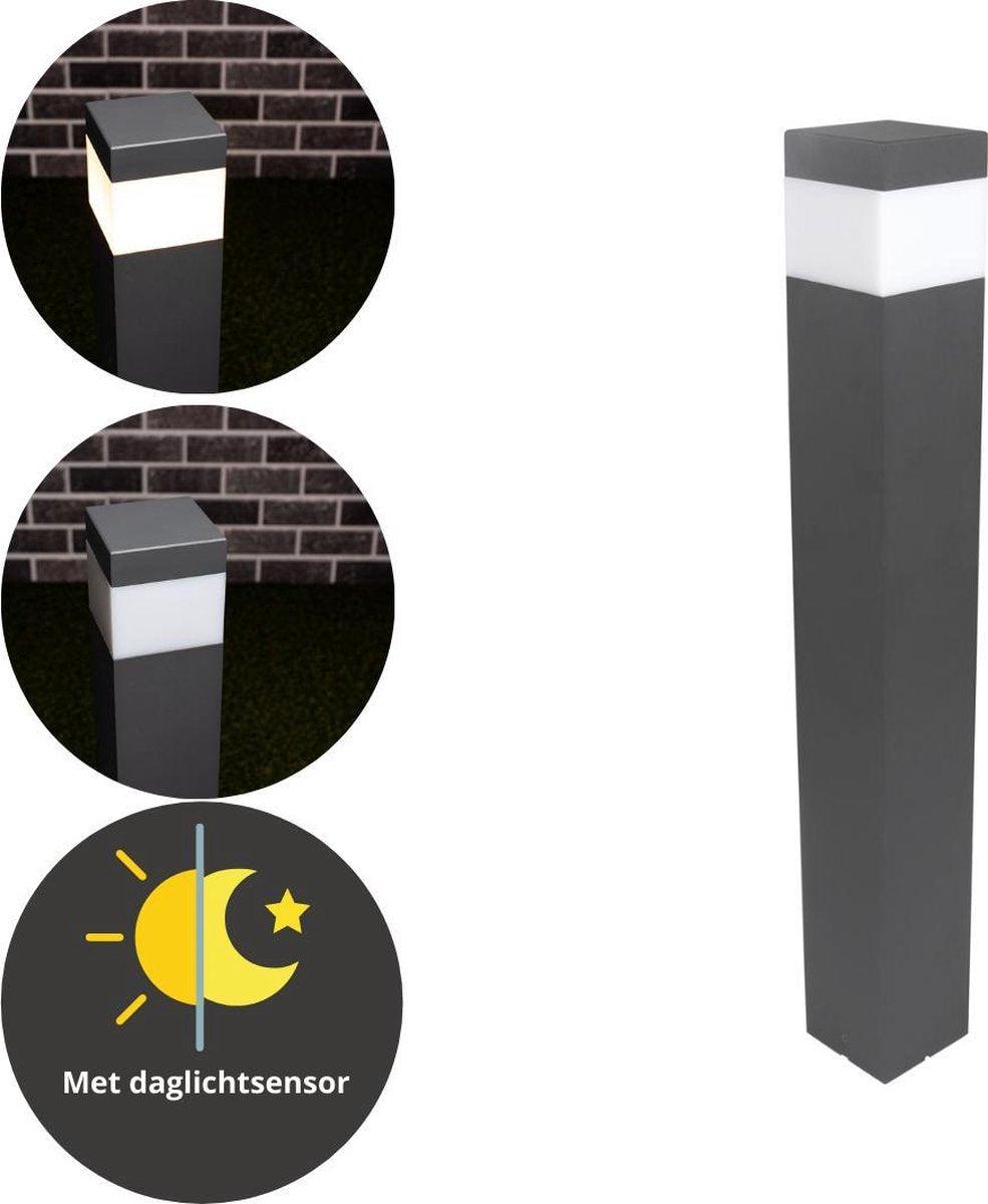 LED Lantaarnpaal Mat met E27 fitting - IP44 - Sora - 76 cm - Grijs - LED.nl