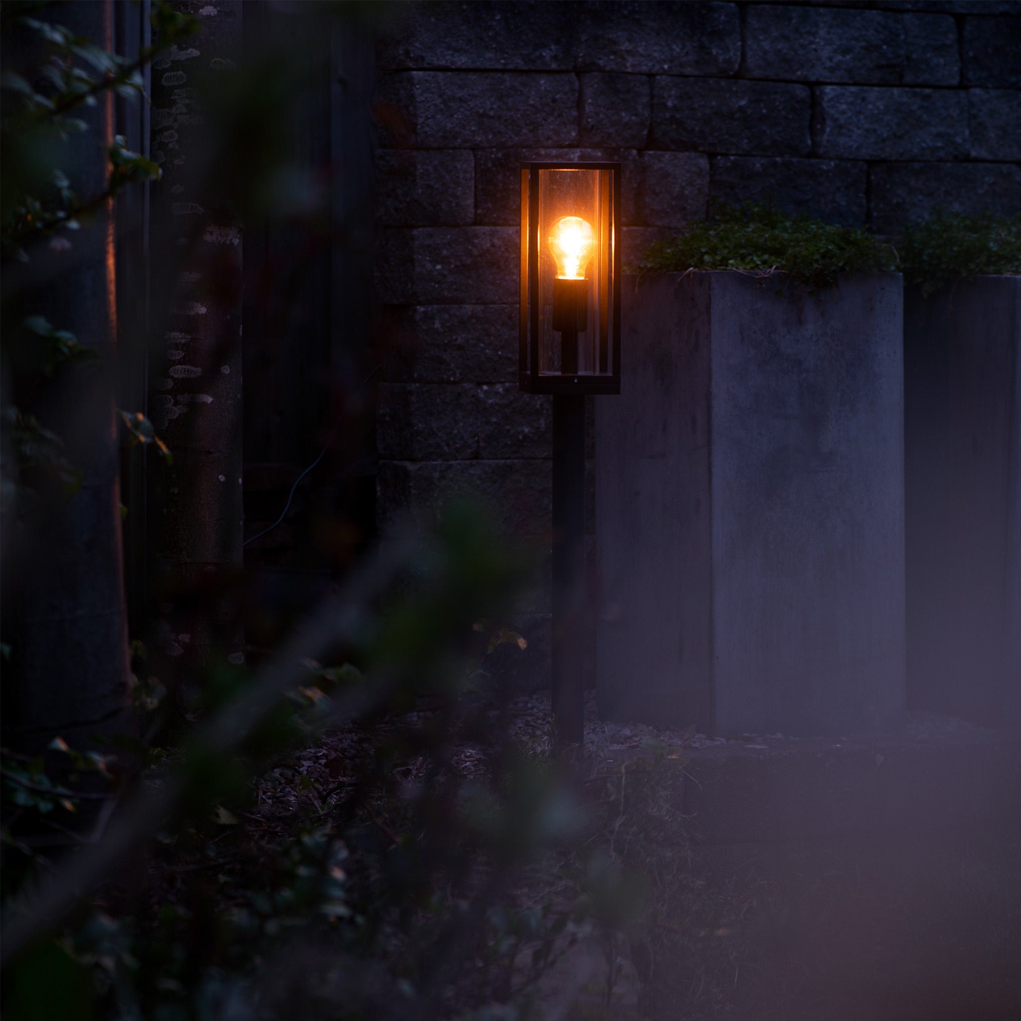 LED's Light LED Lantaarnpaal Tuinlamp met glazen ruiten - E27 fitting - IP44 - 80 cm - Zwart Lantaarns LED.nl