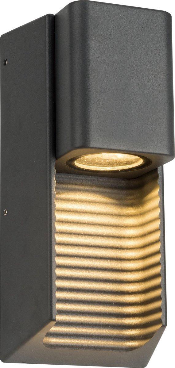 LED outdoor wall lamp with GU10 fitting - Stripes - Rimini - IP44 - Anthracite - LED.nl