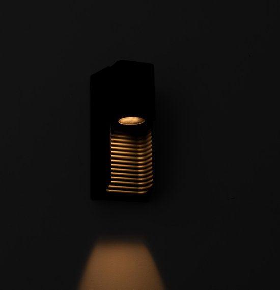 LED outdoor wall lamp with GU10 fitting - Stripes - Rimini - IP44 - Anthracite - LED.nl
