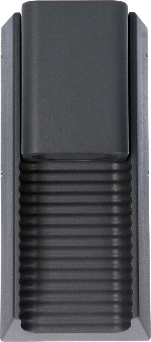 LED outdoor wall lamp with GU10 fitting - Stripes - Rimini - IP44 - Anthracite - LED.nl