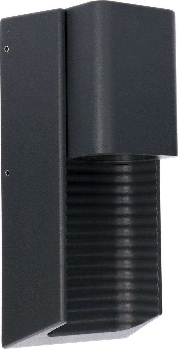 LED outdoor wall lamp with GU10 fitting - Stripes - Rimini - IP44 - Anthracite - LED.nl