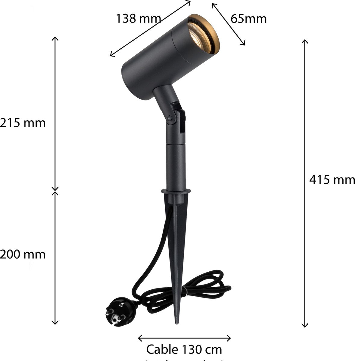 LED's Light Prikspot Tuinverlichting - Kantelbaar - GU10 fitting - IP54 waterbestendig - Antraciet Prikspotjes LED.nl