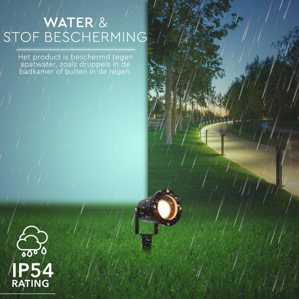 LED's Light LED Prikspot met Stekker - Kantelbaar - GU10 fitting - IP54 - Model Melfi - Zwart Prikspotjes LED.nl