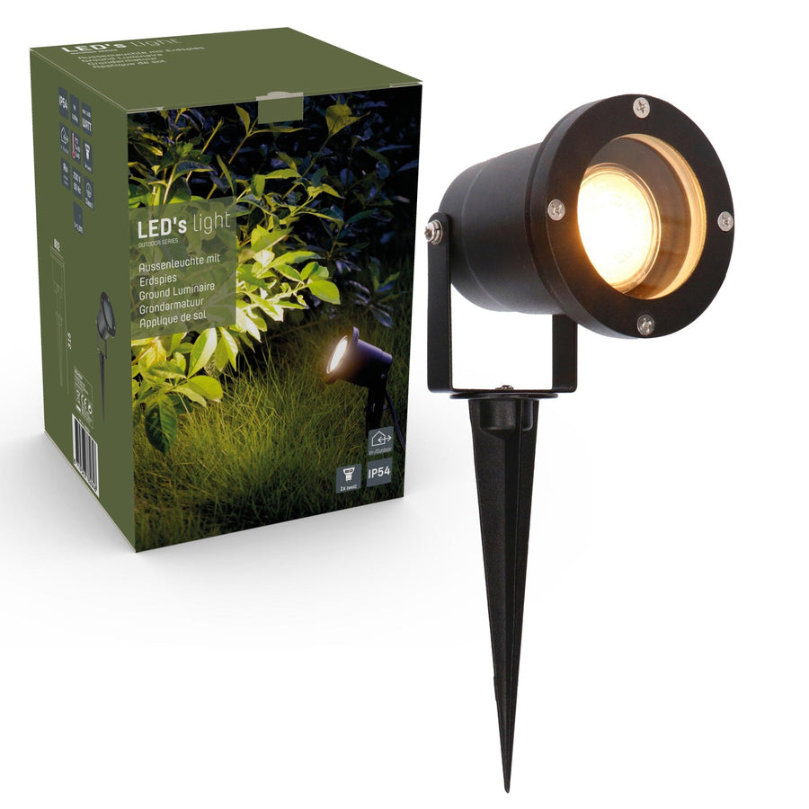 LED's Light LED Spotlight with Plug - Tiltable - GU10 fitting - IP54 - Model Melfi - Black - LED.nl