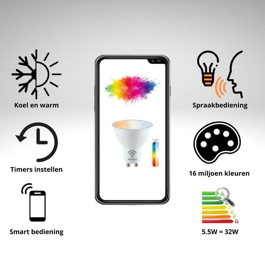 LED's Light LED Spotlight with Plug - Tiltable - GU10 fitting - IP54 - Model Melfi - Black - LED.nl