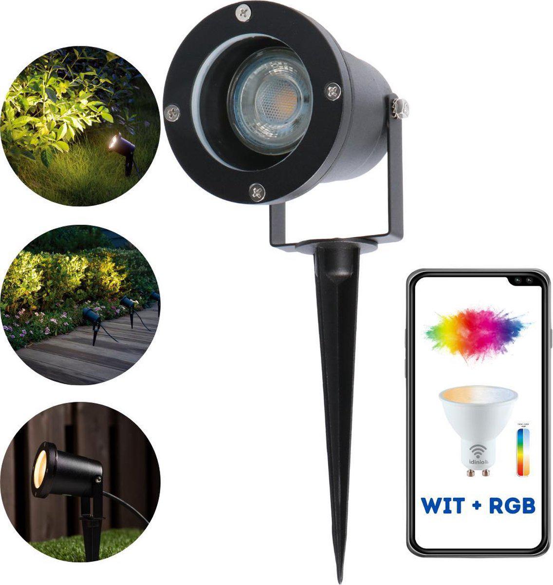 LED's Light LED Prikspot met Stekker - Kantelbaar - GU10 fitting - IP54 - Model Melfi - Zwart Prikspotjes LED.nl