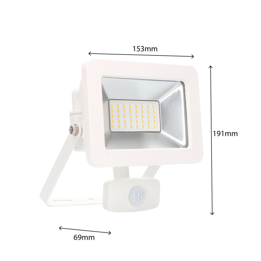LED's Light Floodlight 3300 - With light and motion sensor - Indoor &amp; Outdoor - 30W - White - LED.nl