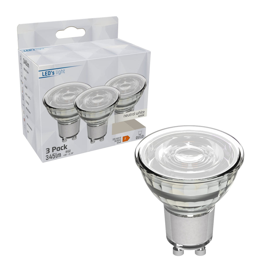 LED Spotlights GU10 - 4W replaces 50W - 345 lm - Cold white - 3PACK - LED.nl