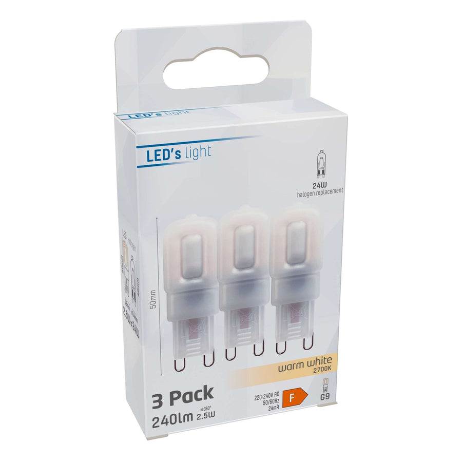 LED Bulb G9 - Matt - 220-240V - Warm white - 2.5W (24W) - 3 bulbs - LED.nl