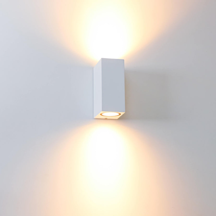 4 pack - LED's Light LED Buitenlamp met GU10 fitting - Rechthoek - IP44 - Wit - Model Milaan Wandlampen LED.nl