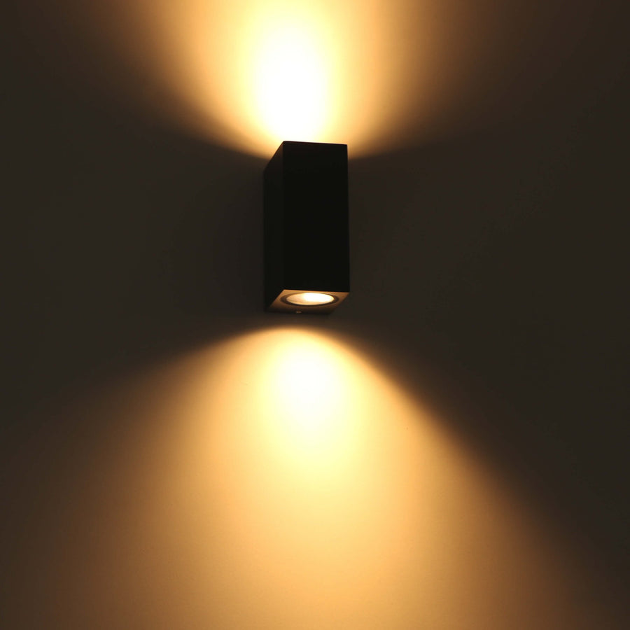 LED's Light LED Outdoor Lamp with GU10 Fitting - Rectangle - IP44 - Black - Model Milan - LED.nl