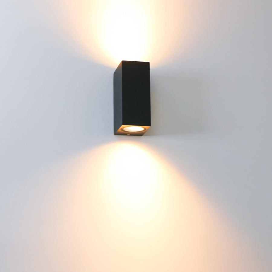 LED's Light LED Outdoor Lamp with GU10 Fitting - Rectangle - IP44 - Black - Model Milan - LED.nl