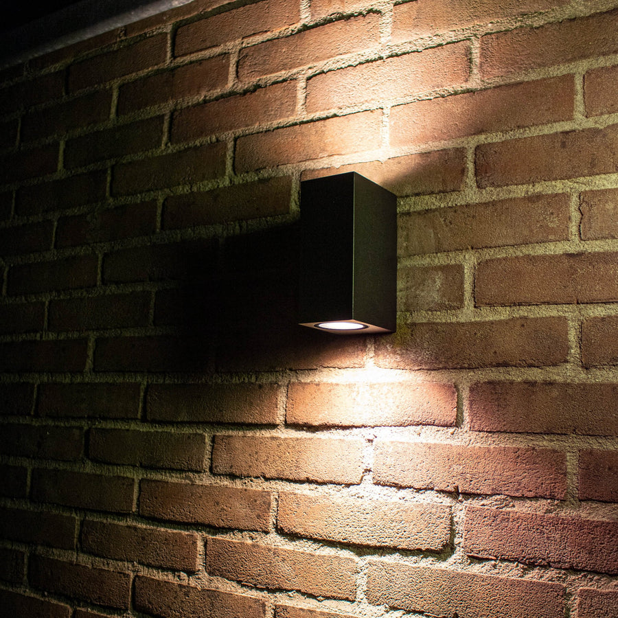 LED's Light LED Outdoor Lamp with GU10 Fitting - Rectangle - IP44 - Black - Model Milan - LED.nl