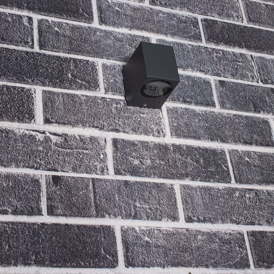 NØRD Down - LED's Light LED Wandlamp Buiten met GU10 fitting - Vierkant - IP44 - Antraciet - Model Rome Wandlampen LED.nl