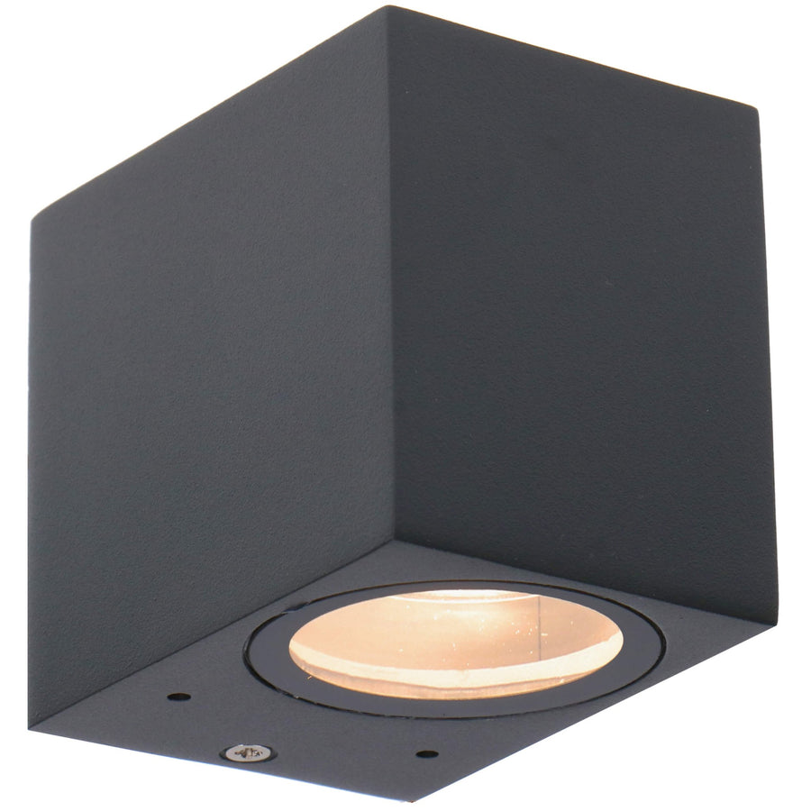 NØRD Down - LED's Light LED Wandlamp Buiten met GU10 fitting - Vierkant - IP44 - Antraciet - Model Rome Wandlampen LED.nl